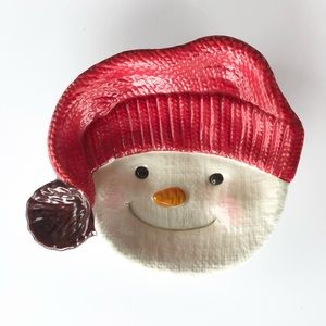 Hallmark small ceramic snowman serving dish